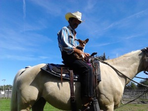 Booger on horseback